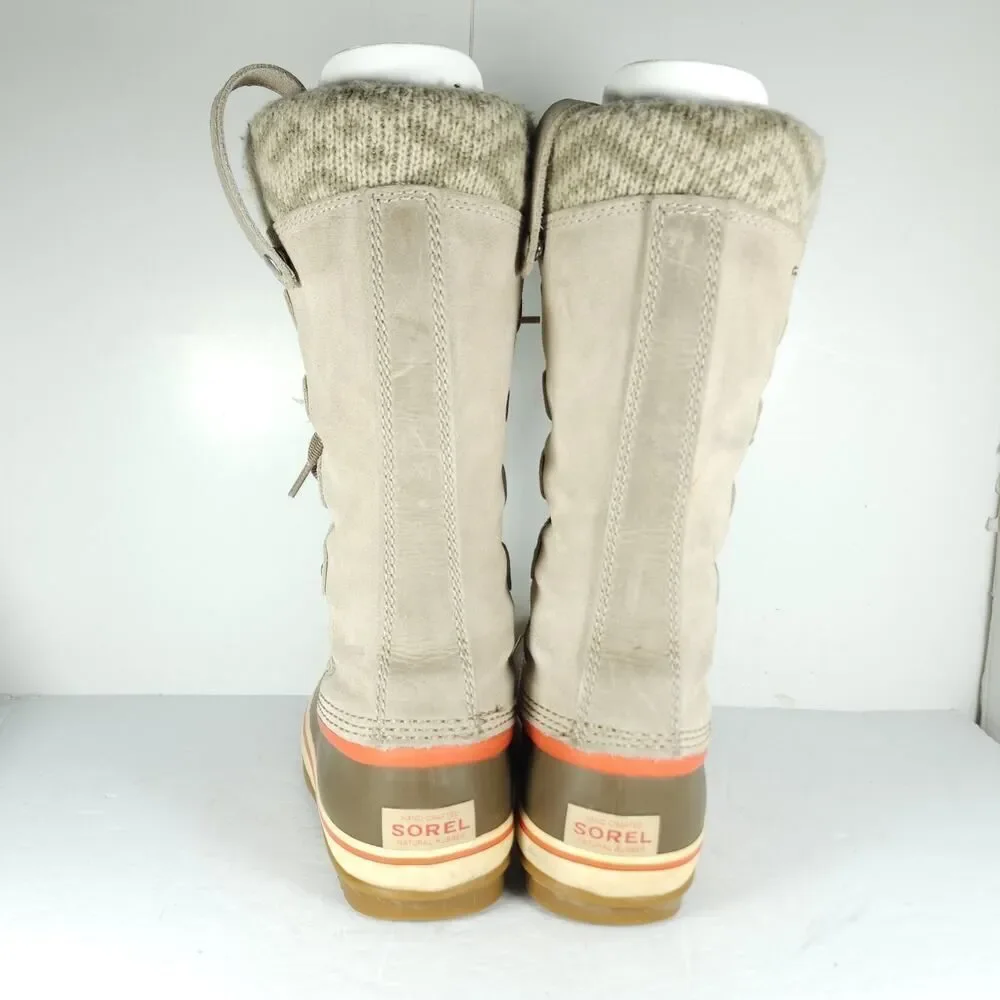 Sorel Women's Joan Of Arctic US7 Tan Suede Knit Waterproof Lined Snow Boots